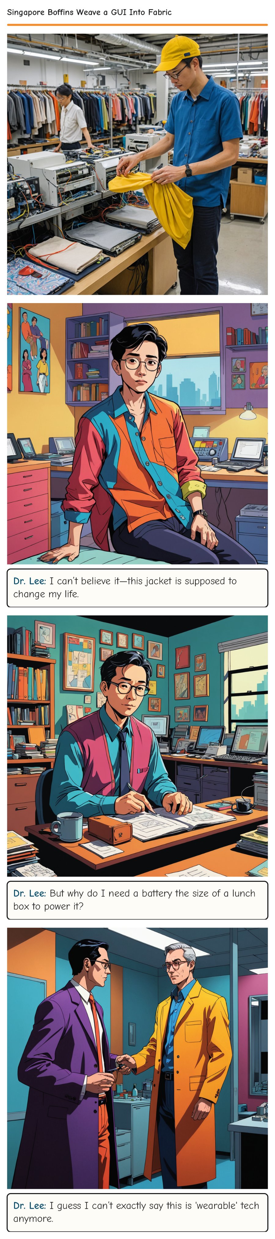 Singapore Boffins Weave a GUI Into Fabric — comic strip