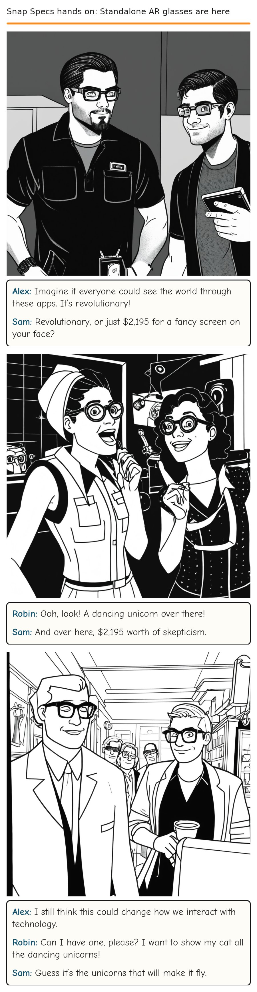 Snap Specs hands on: Standalone AR glasses are here — comic strip
