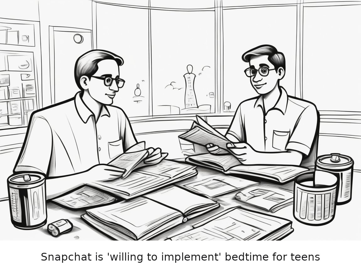 Snapchat 'willing to implement' daily time limits for teens, boss tells BBC — one-panel cartoon