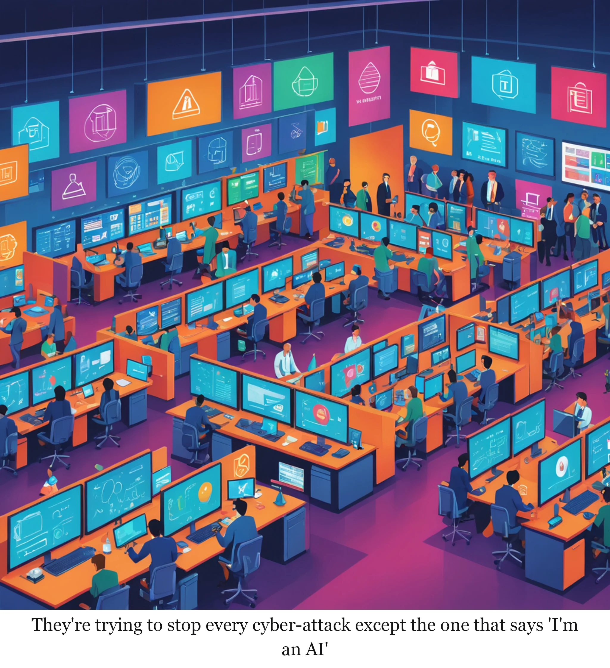 They're trying to stop every cyber-attack except the one that says 'I'm an AI'