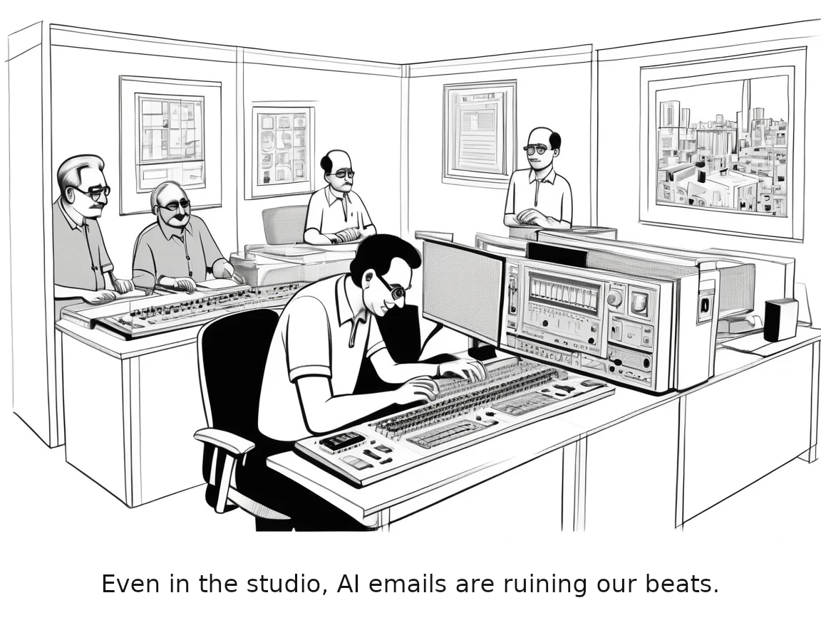 Even in the studio, AI emails are ruining our beats.