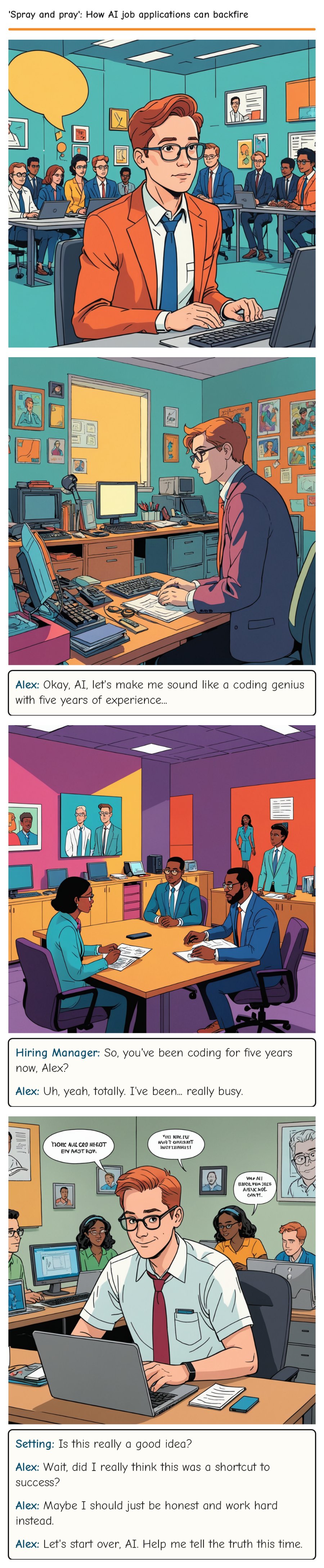 'Spray and pray': How AI job applications can backfire — comic strip