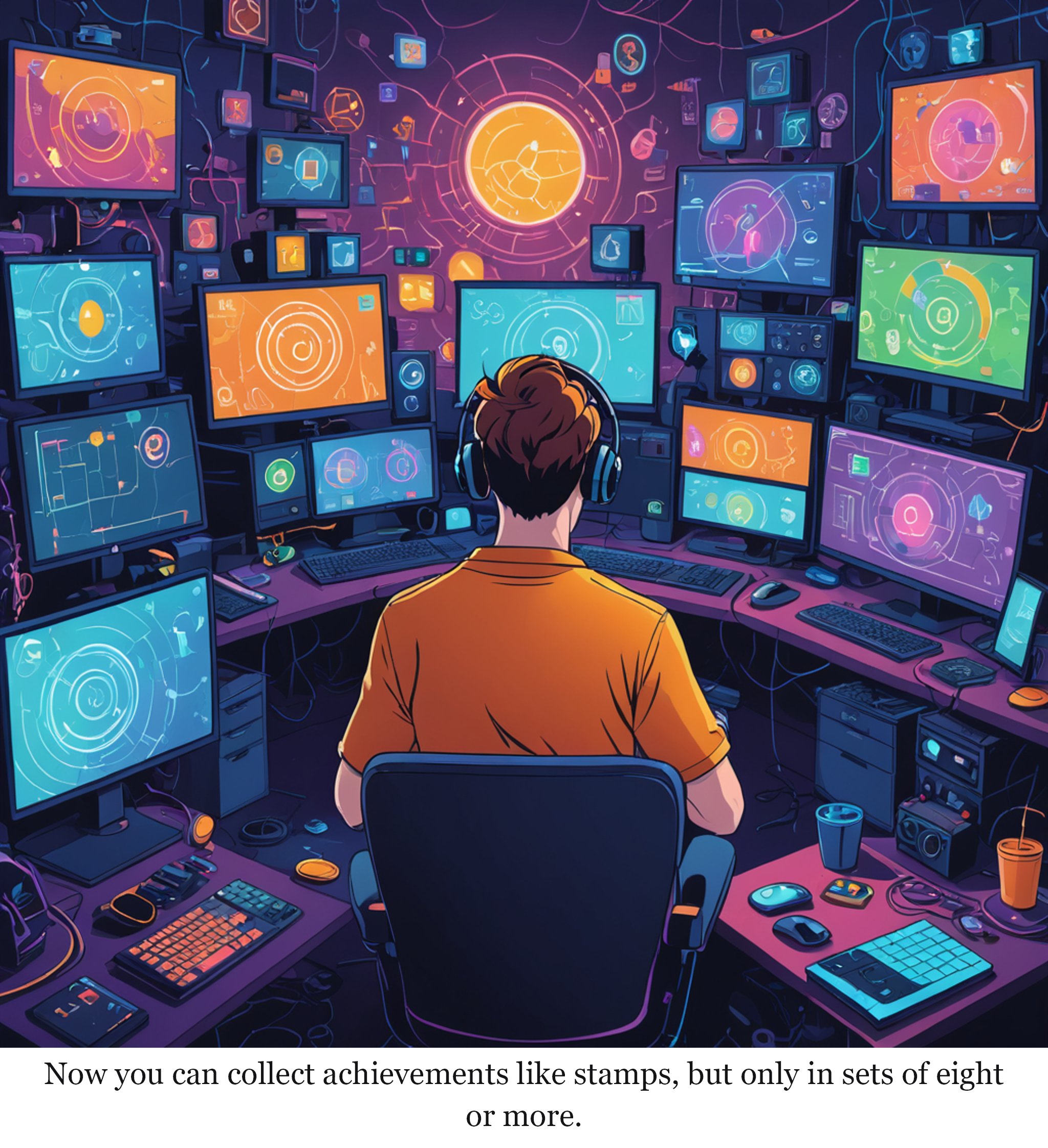 Steam can now show game achievements in separate ‘sets’ — one-panel cartoon