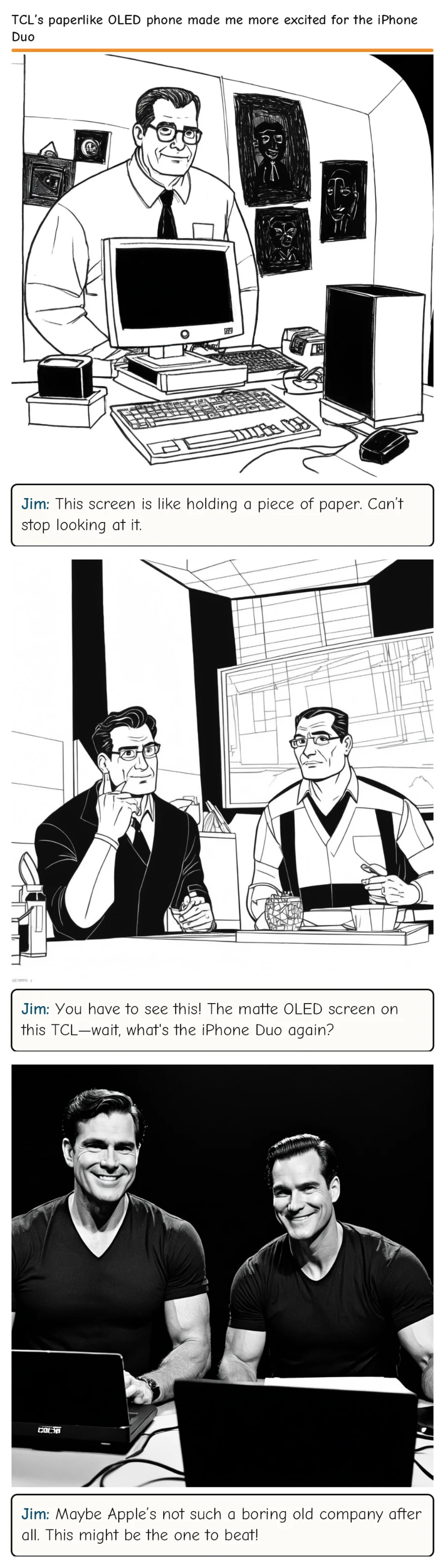TCL’s paperlike OLED phone made me more excited for the iPhone Duo — comic strip