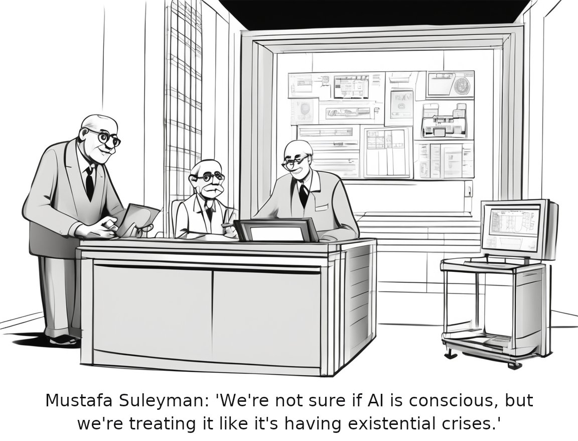 Tech treating AI like humans is mistaken and misguided, Microsoft boss tells BBC — one-panel cartoon