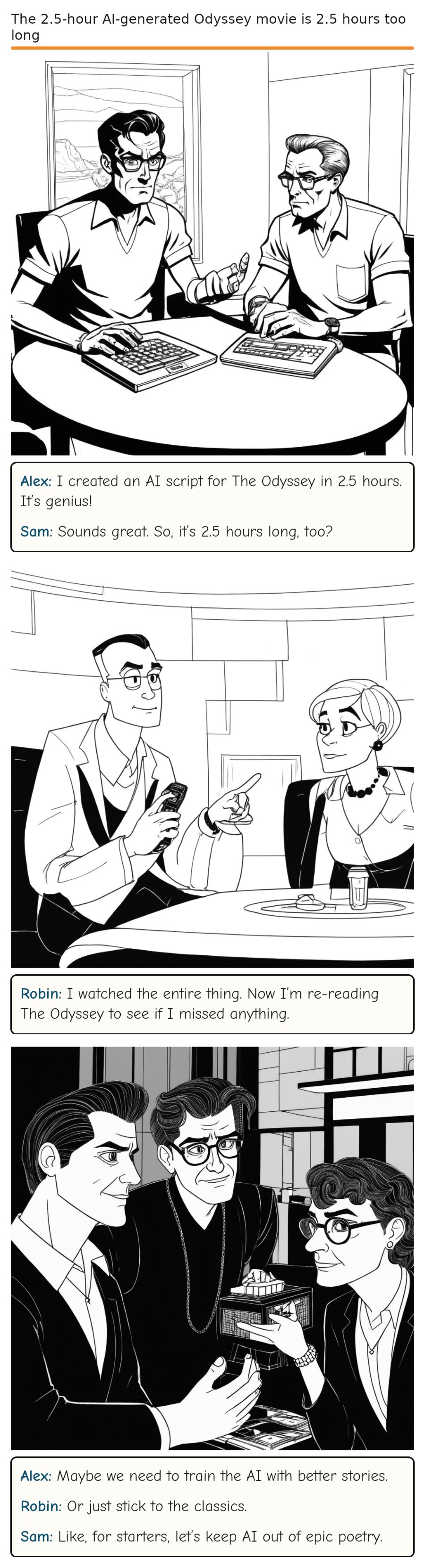 The 2.5-hour AI-generated Odyssey movie is 2.5 hours too long — comic strip