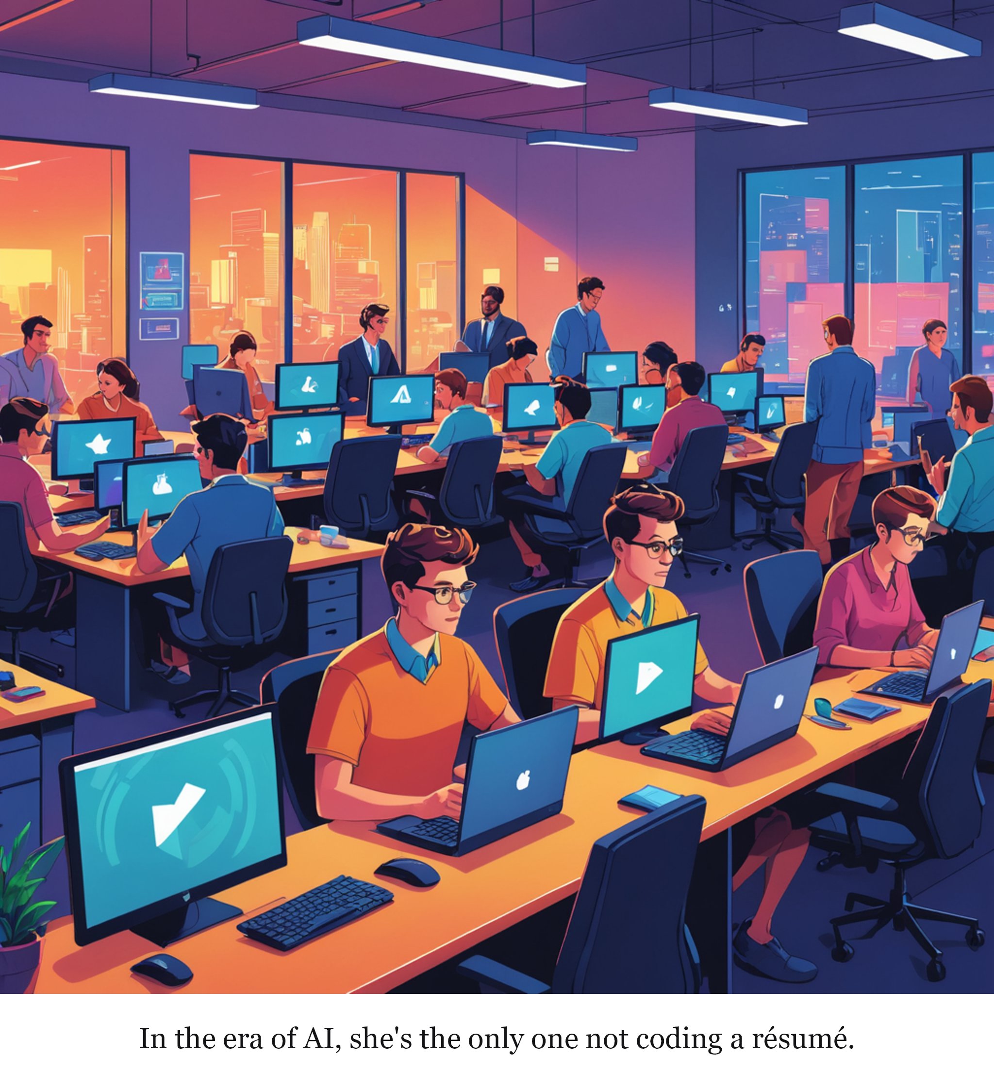 In the era of AI, she's the only one not coding a résumé.