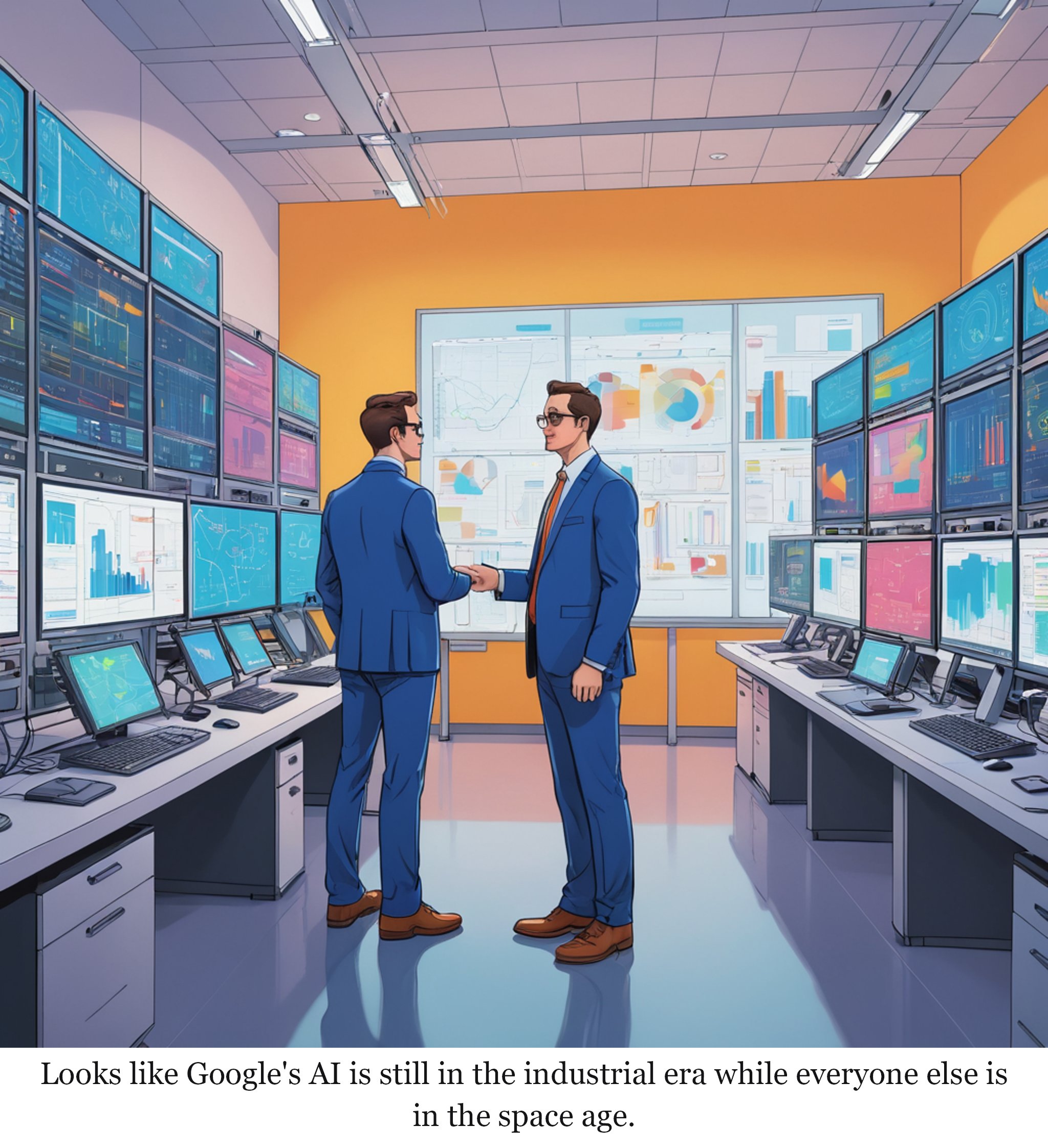 The AI race is back on — one-panel cartoon