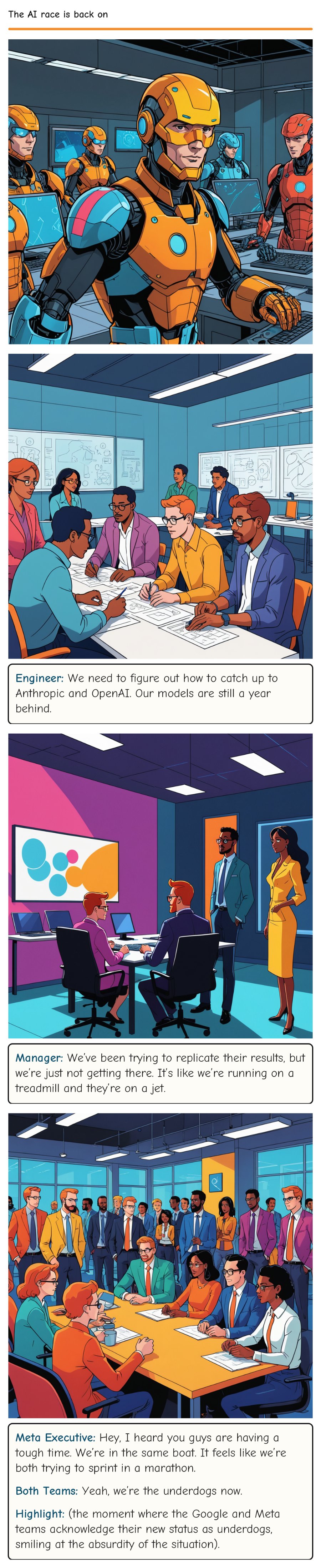 The AI race is back on — comic strip