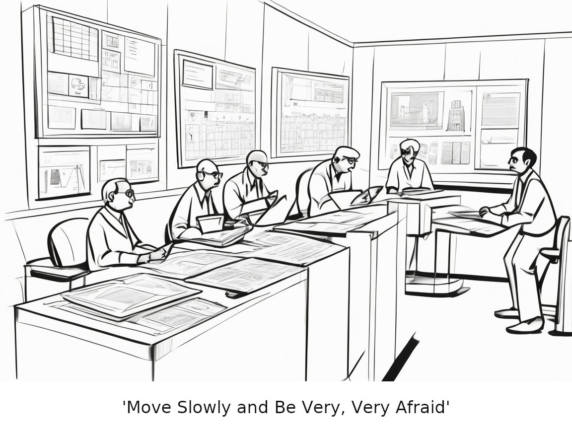 The AI Superintelligence Slowdown — one-panel cartoon