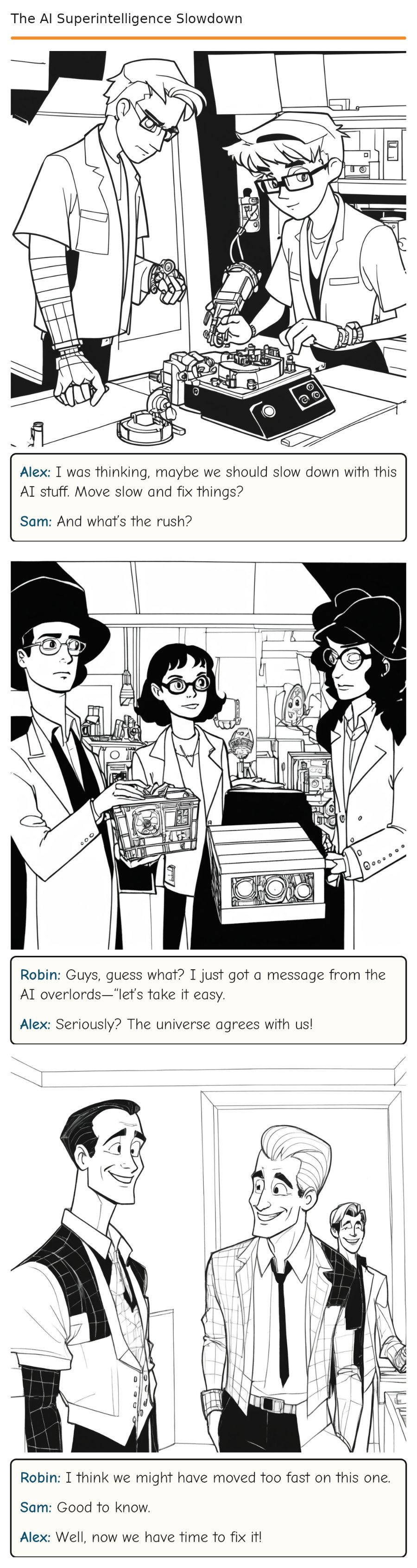The AI Superintelligence Slowdown — comic strip