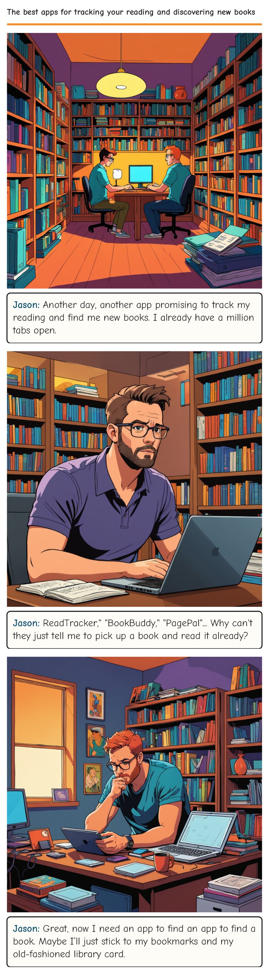 The best apps for tracking your reading and discovering new books — comic strip