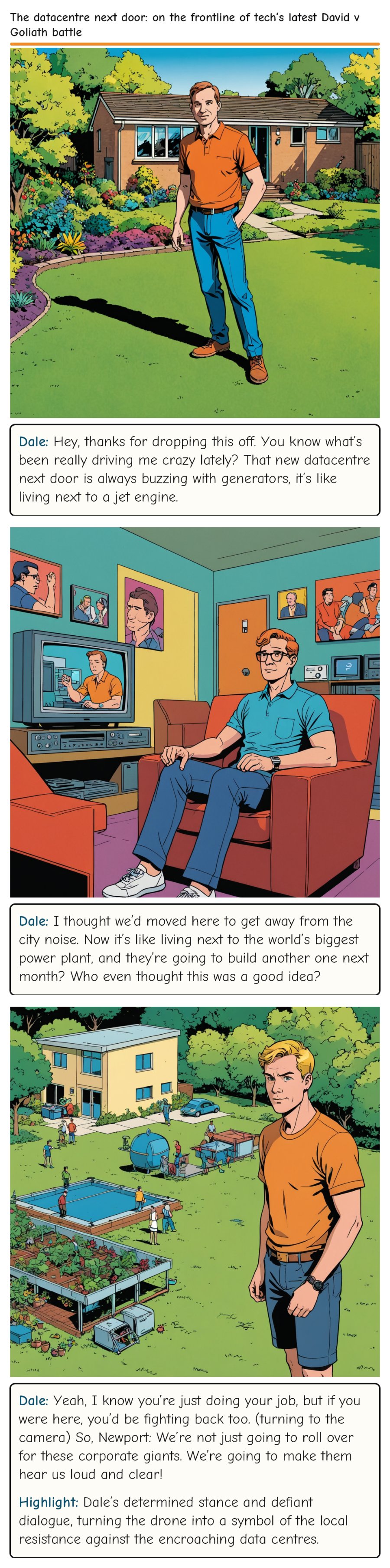 The datacentre next door: on the frontline of tech’s latest David v Goliath battle — comic strip
