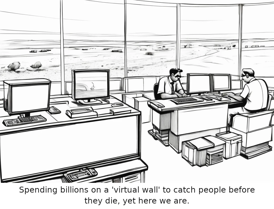 Spending billions on a 'virtual wall' to catch people before they die, yet here we are.