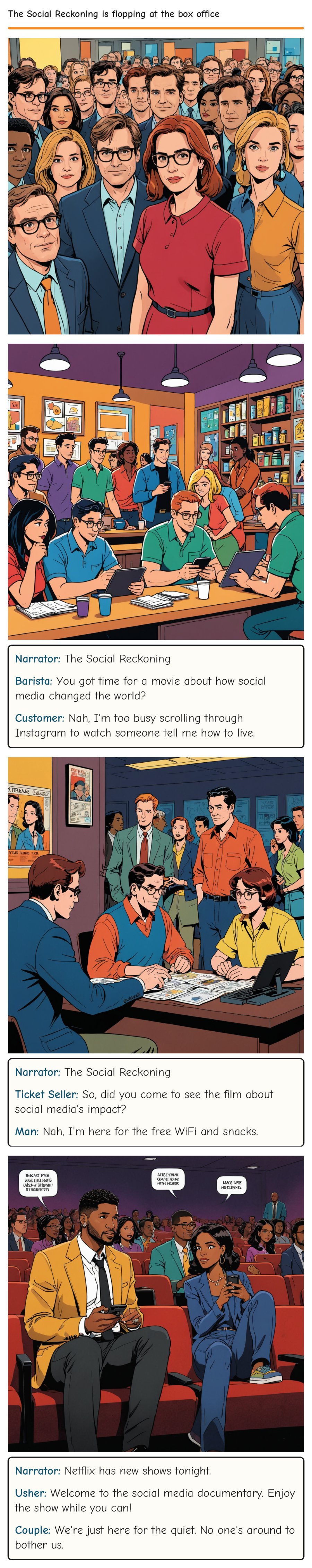 The Social Reckoning is flopping at the box office — comic strip
