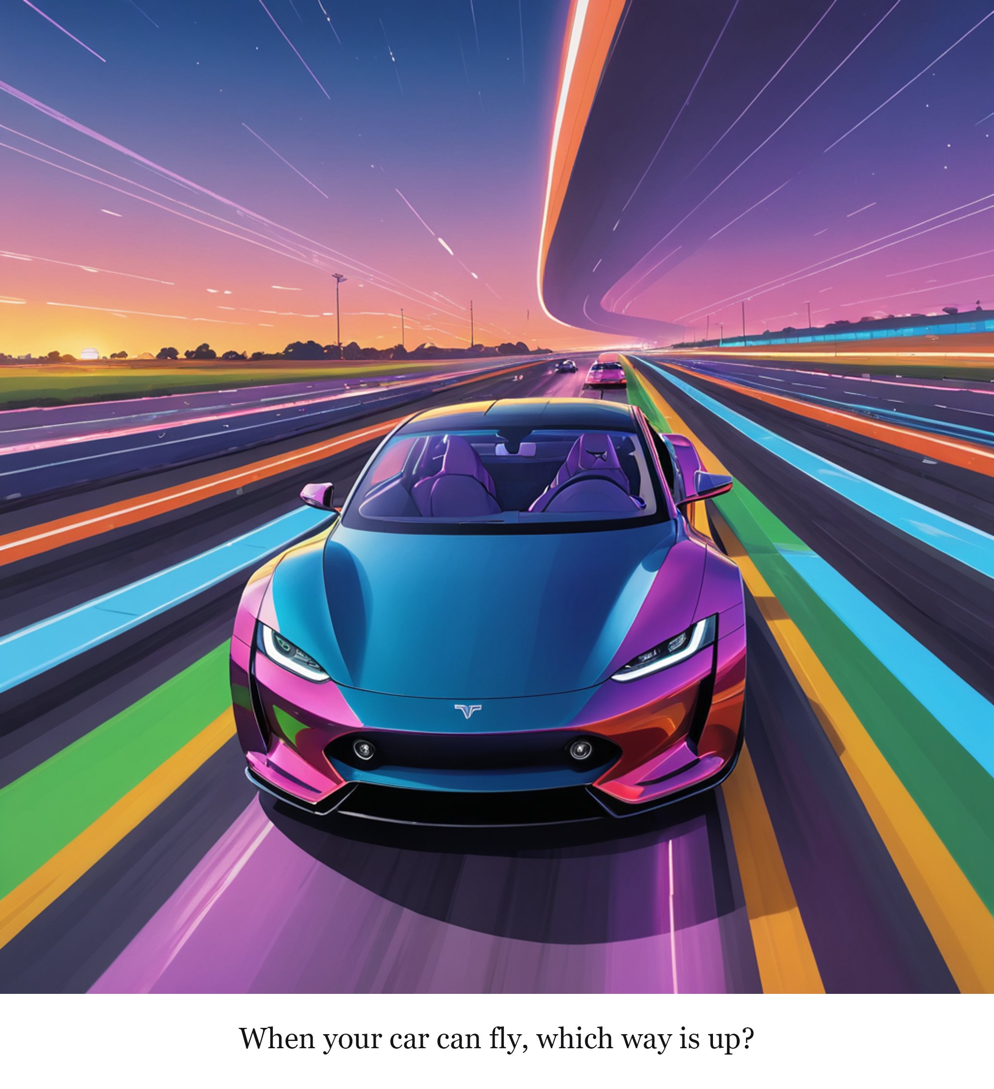 The Tesla Roadster flew, drove upside down, and hit 60mph in under a second — one-panel cartoon