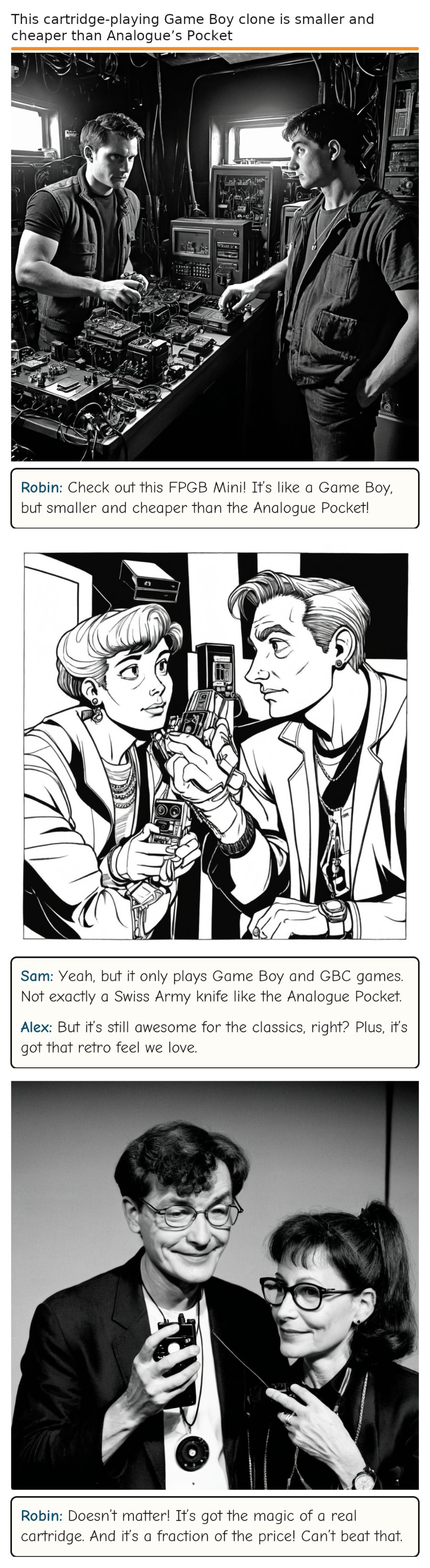 This cartridge-playing Game Boy clone is smaller and cheaper than Analogue’s Pocket — comic strip