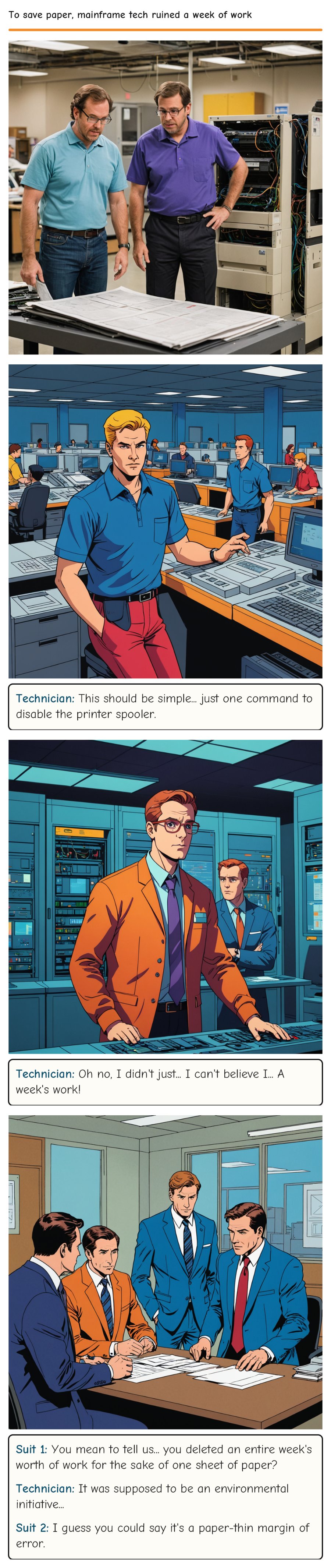 To save paper, mainframe tech ruined a week of work