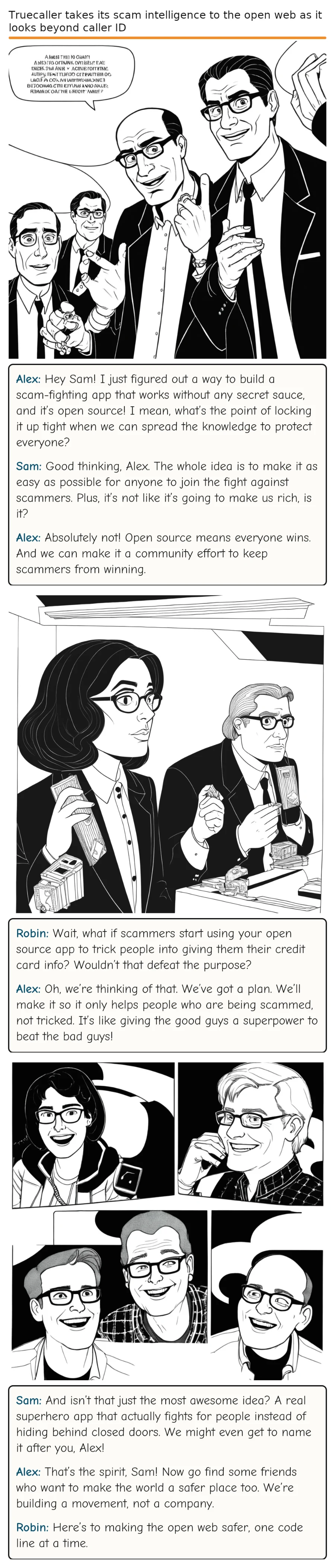 Truecaller takes its scam intelligence to the open web as it looks beyond caller ID — comic strip