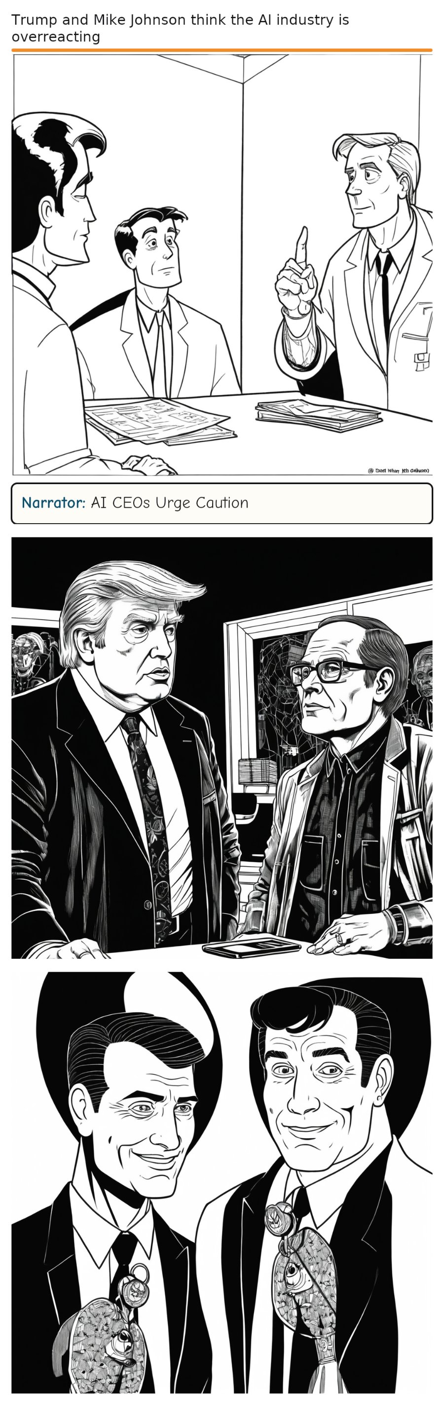 Trump and Mike Johnson think the AI industry is overreacting — comic strip