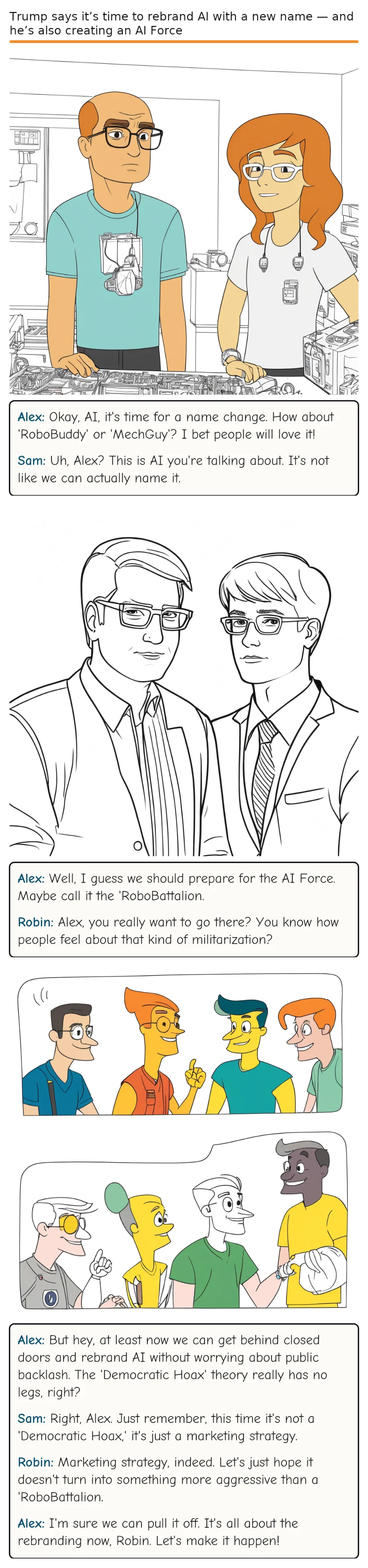 Trump says it’s time to rebrand AI with a new name — and he’s also creating an AI Force — comic strip