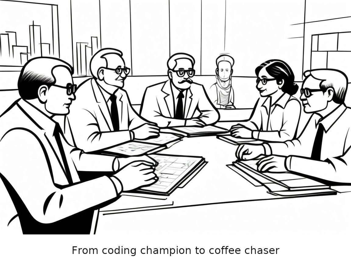 Turning Tech Talent Into Leadership Legacy — one-panel cartoon