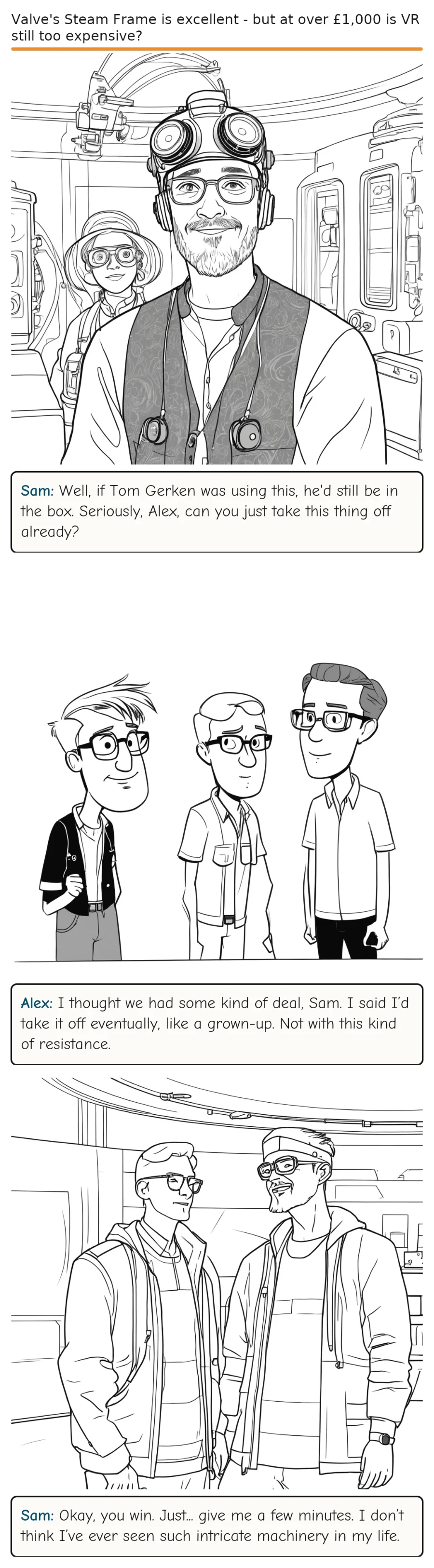 Valve's Steam Frame is excellent - but at over £1,000 is VR still too expensive? — comic strip