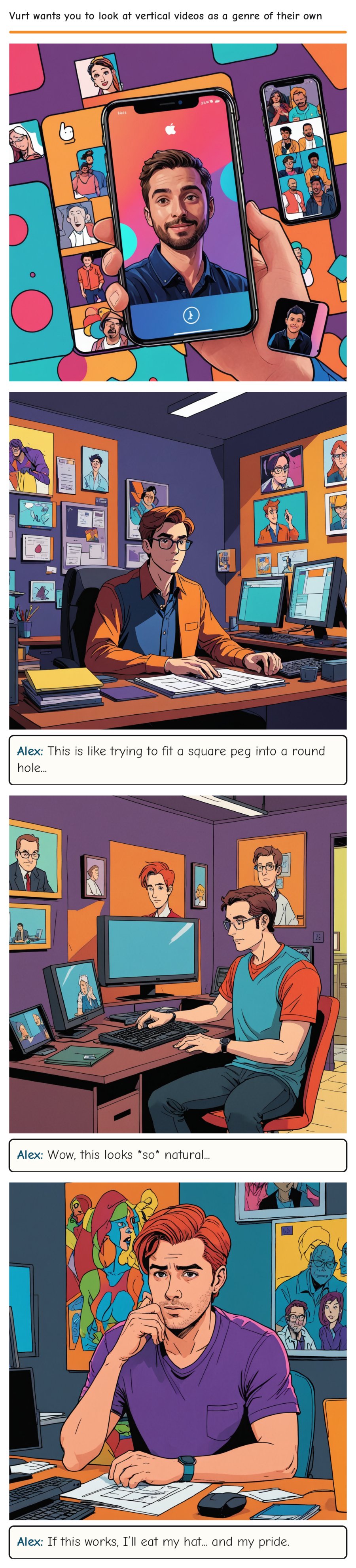 Vurt wants you to look at vertical videos as a genre of their own — comic strip