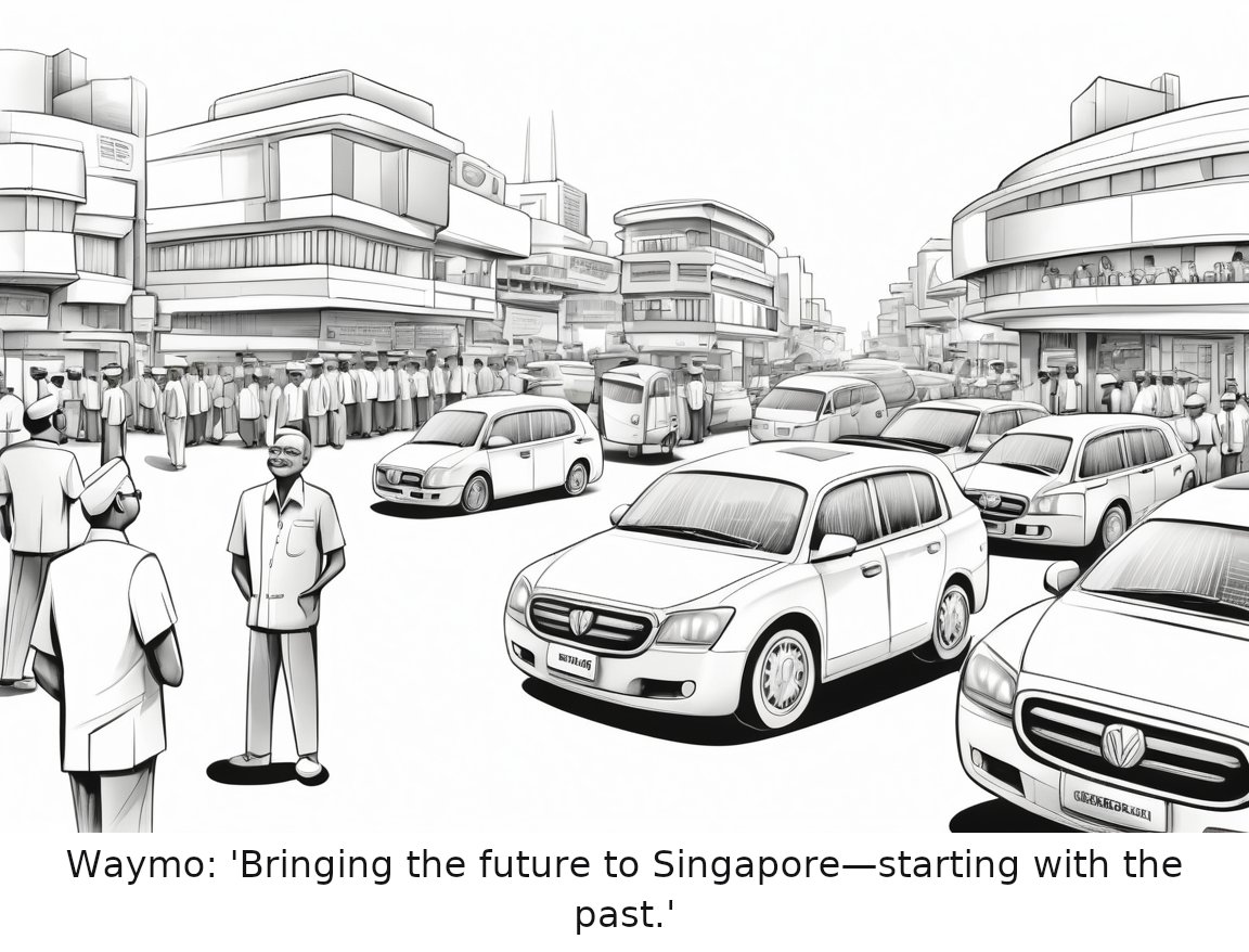Waymo says Singapore will be its next international robotaxi city — one-panel cartoon