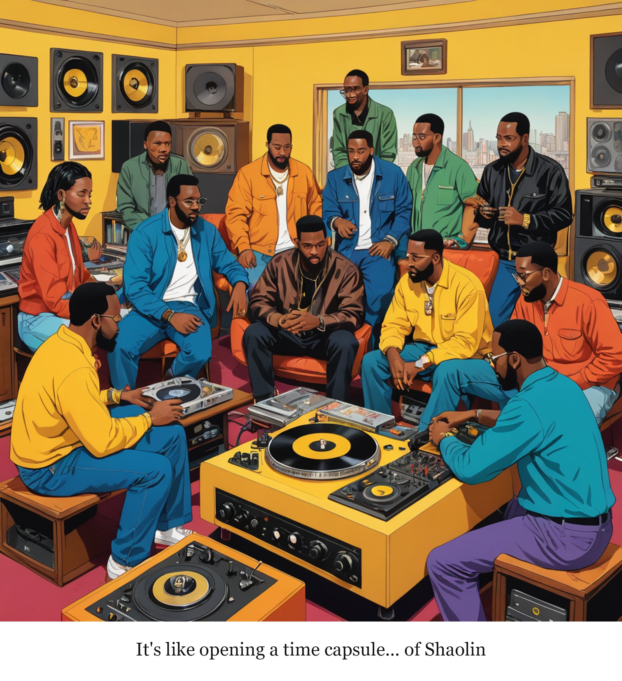 We can finally hear some of Wu-Tang Clan’s Once Upon A Time in Shaolin album — one-panel cartoon