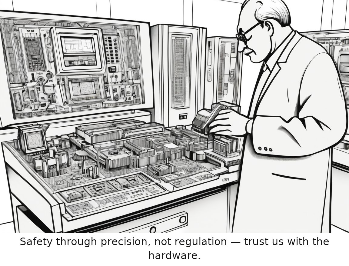 We don’t need AI regulation — leave safety to us, Nvidia’s Jensen Huang says — one-panel cartoon