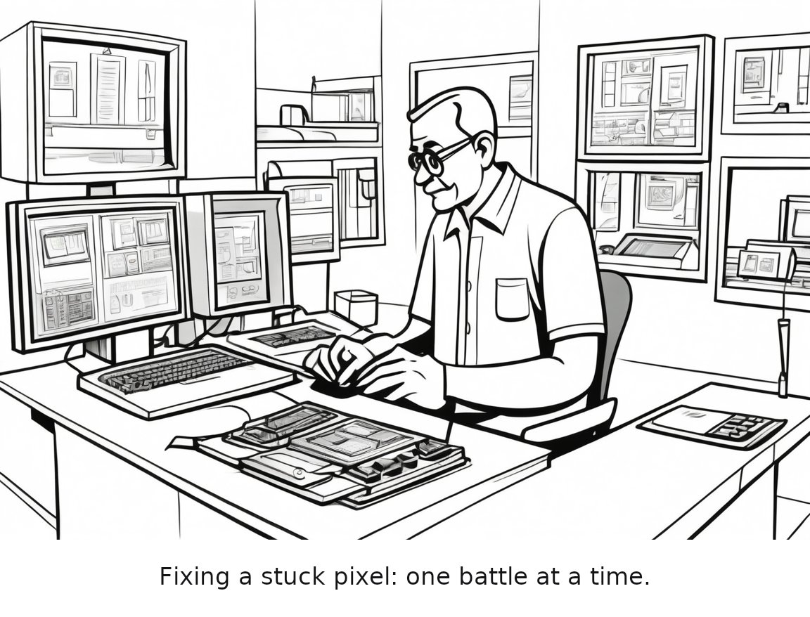 What causes a stuck pixel on your laptop and can it be fixed? — one-panel cartoon