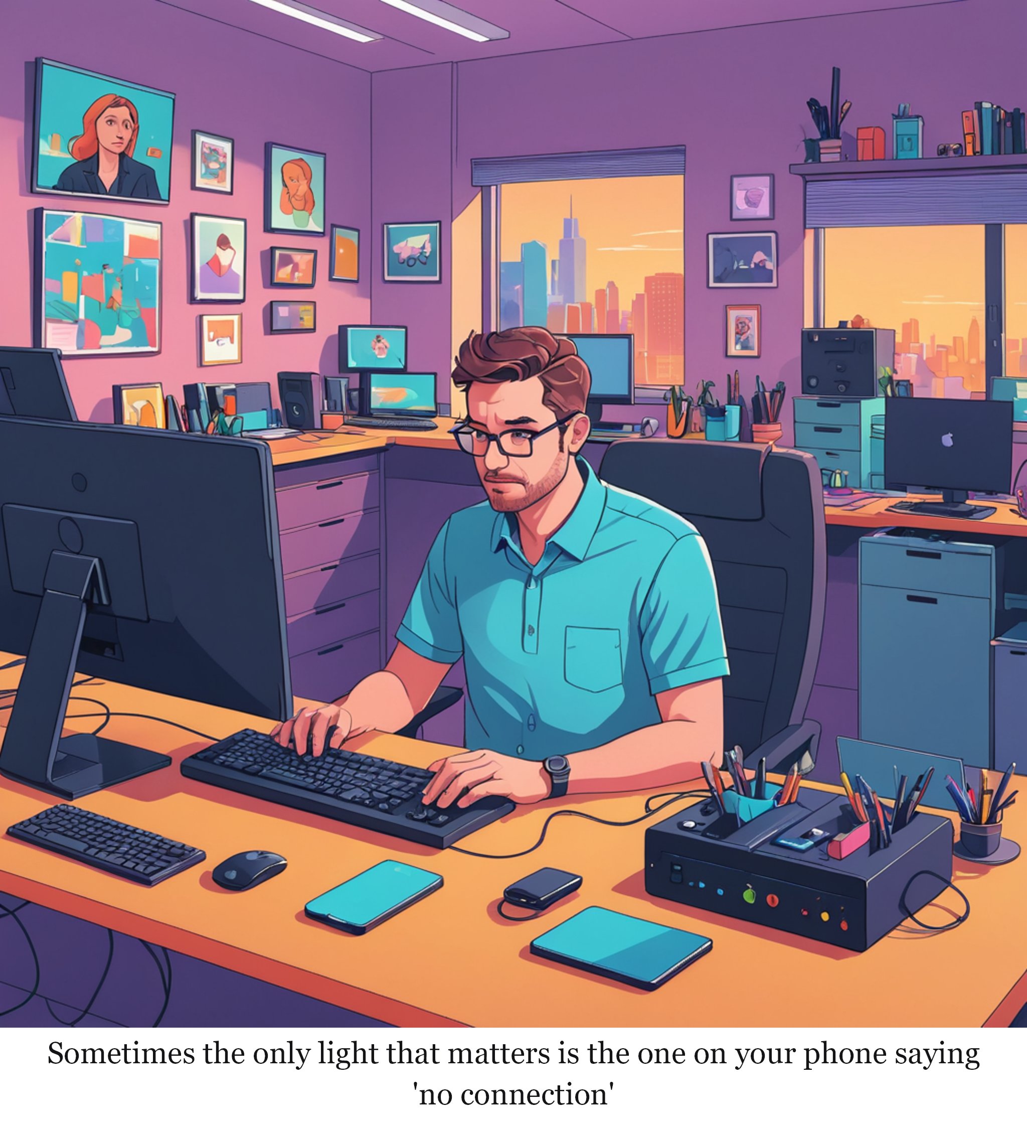 What do all the lights on your Netgear router mean, and which ones actually matter? — one-panel cartoon
