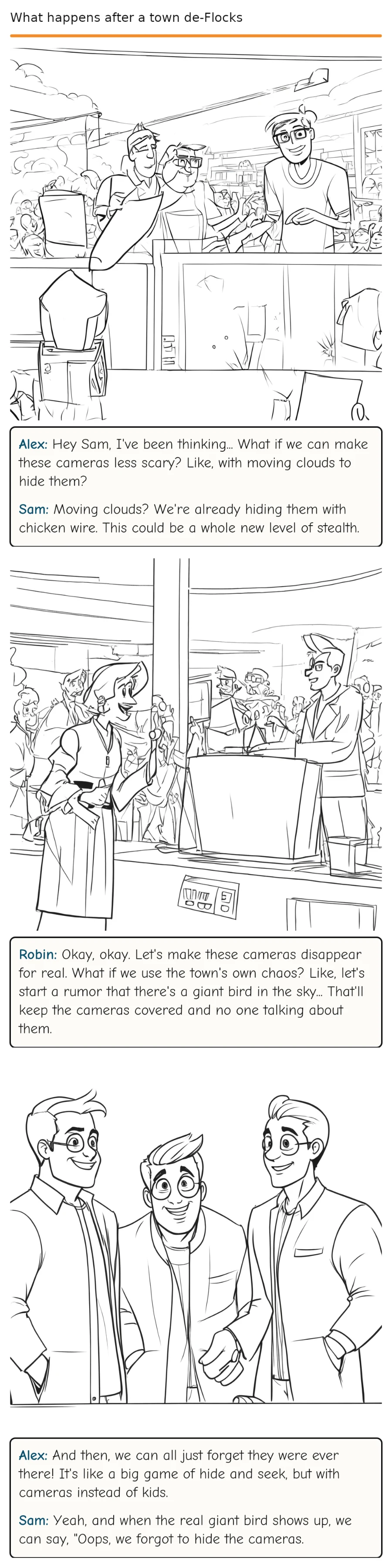 What happens after a town de-Flocks — comic strip