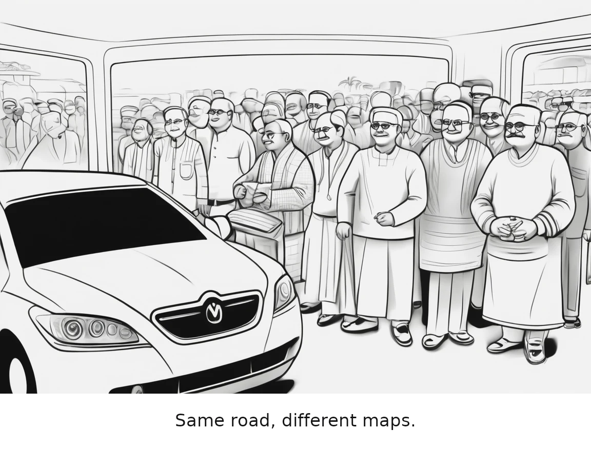 Same road, different maps.