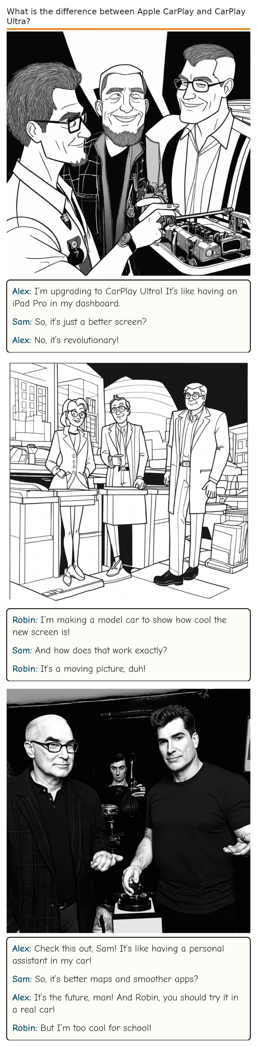What is the difference between Apple CarPlay and CarPlay Ultra? — comic strip