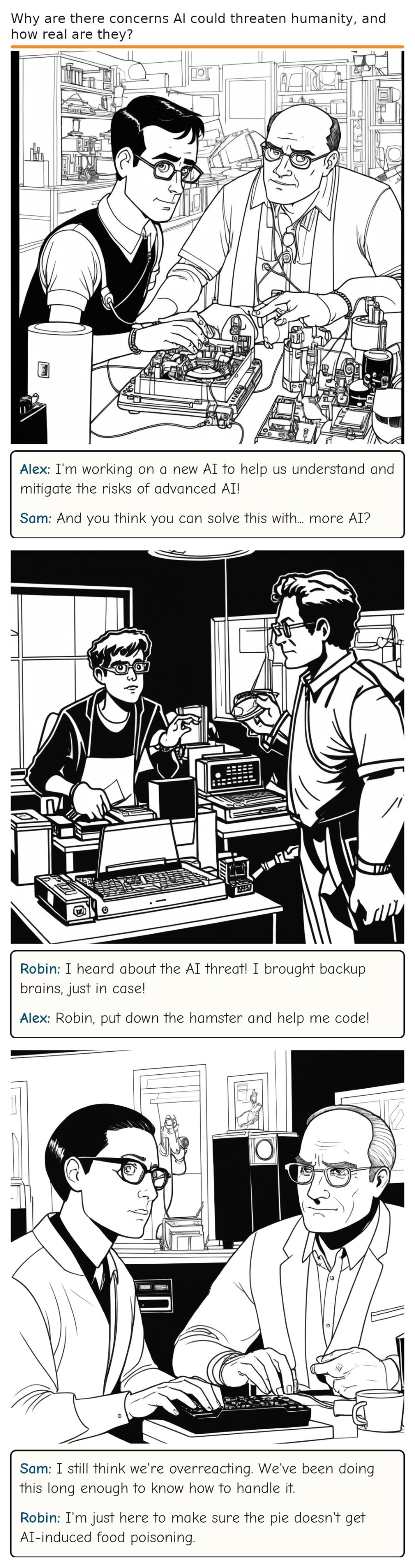 Why are there concerns AI could threaten humanity, and how real are they? — comic strip