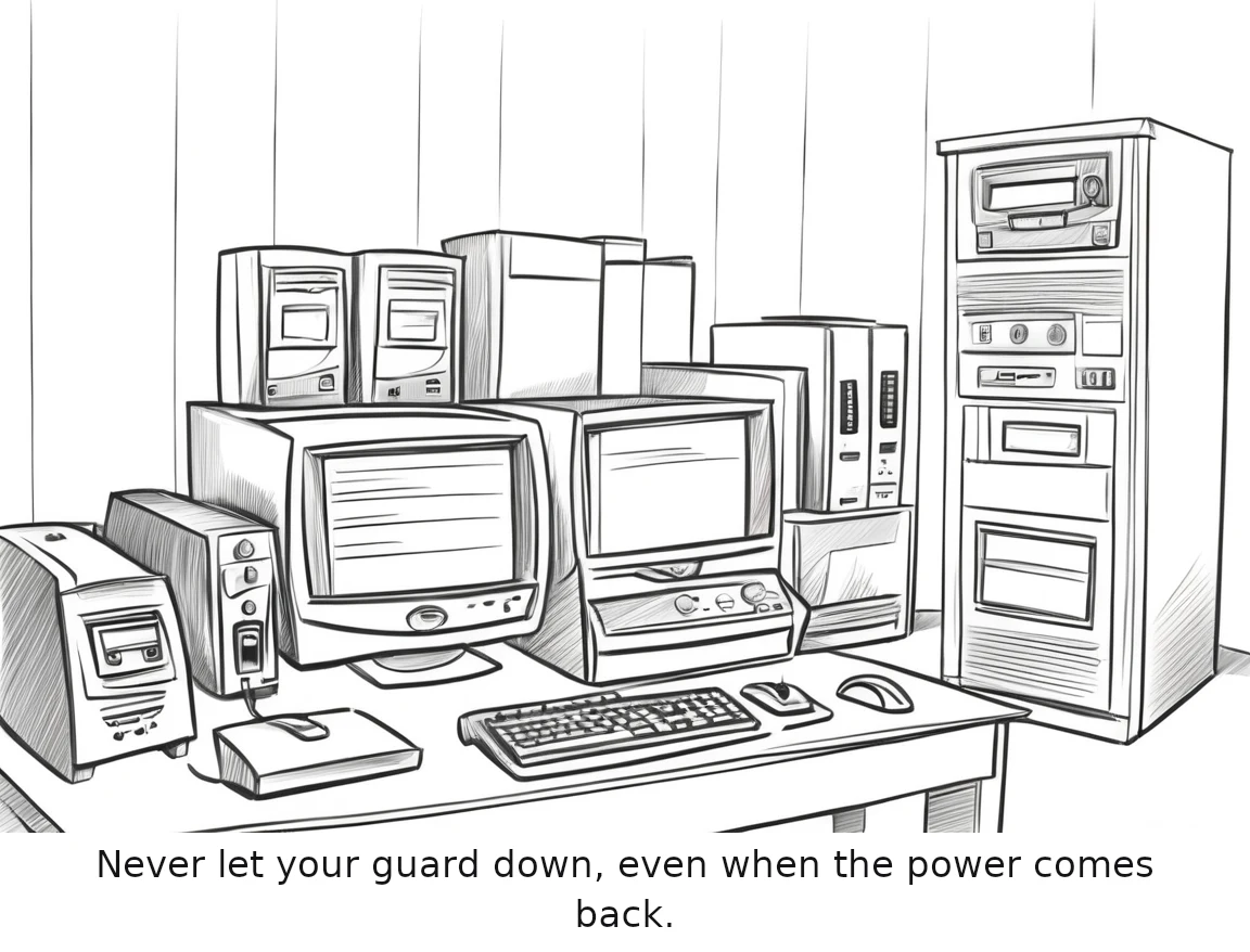 Never let your guard down, even when the power comes back.