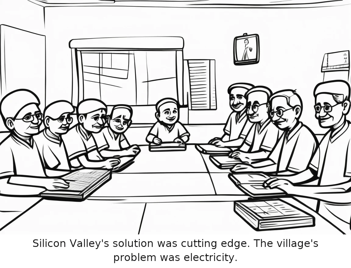 Silicon Valley's solution was cutting edge. The village's problem was electricity.