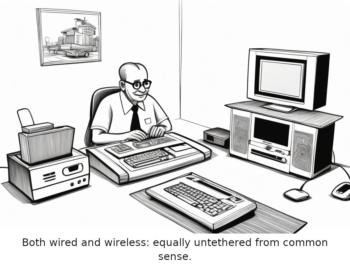 Wired vs. wireless internet: Which should you choose for your home? — one-panel cartoon
