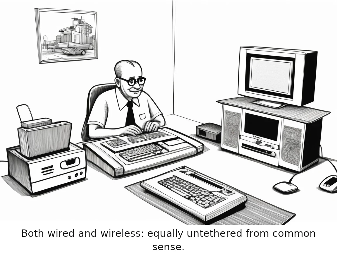 Both wired and wireless: equally untethered from common sense.