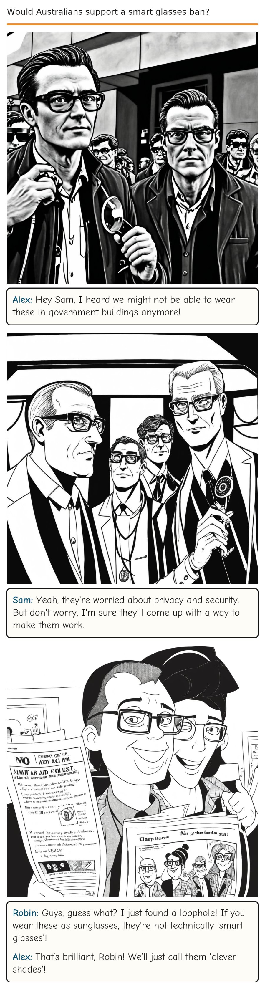 Would Australians support a smart glasses ban? — comic strip