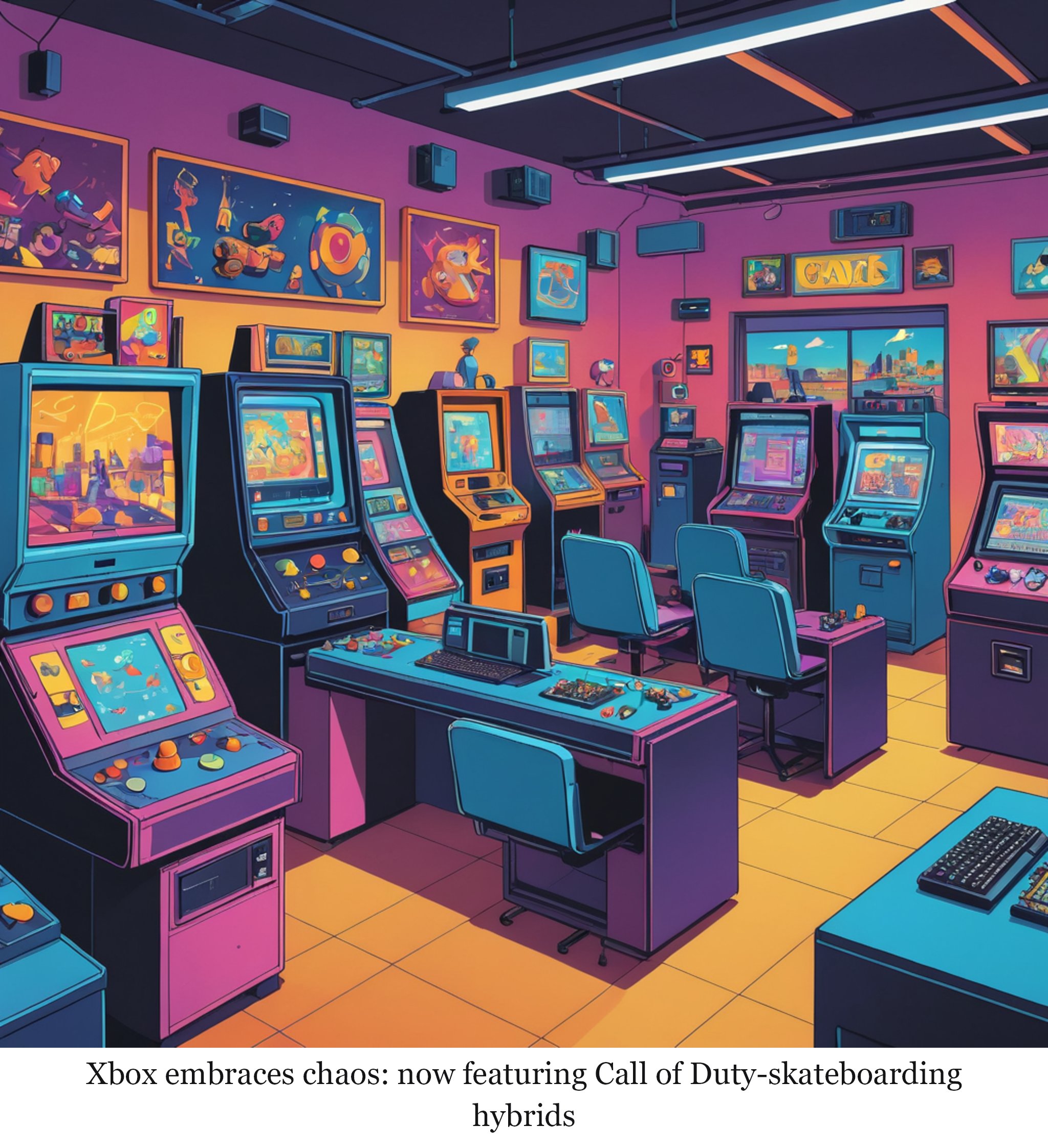 Xbox is officially embracing the chaos of AI-powered game ports — one-panel cartoon