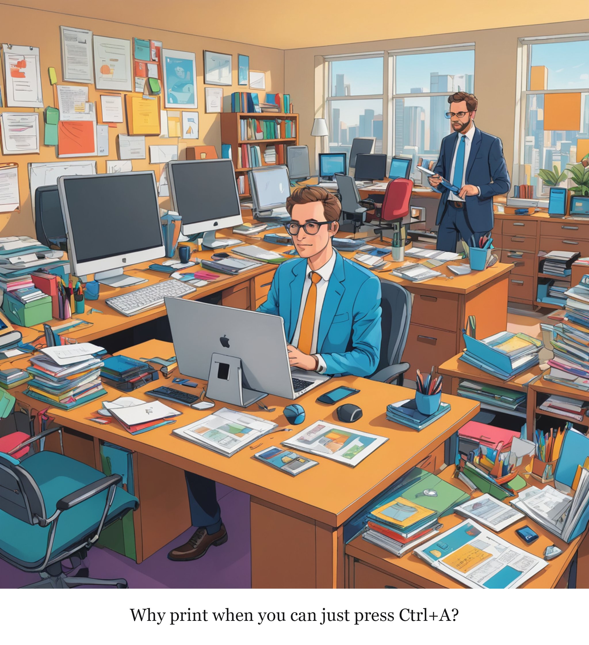 Why print when you can just press Ctrl+A?