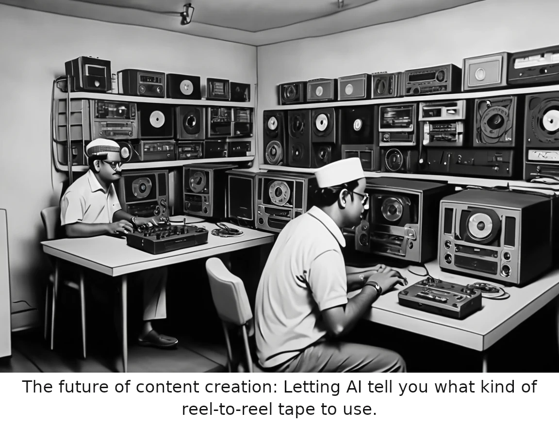 The future of content creation: Letting AI tell you what kind of reel-to-reel tape to use.